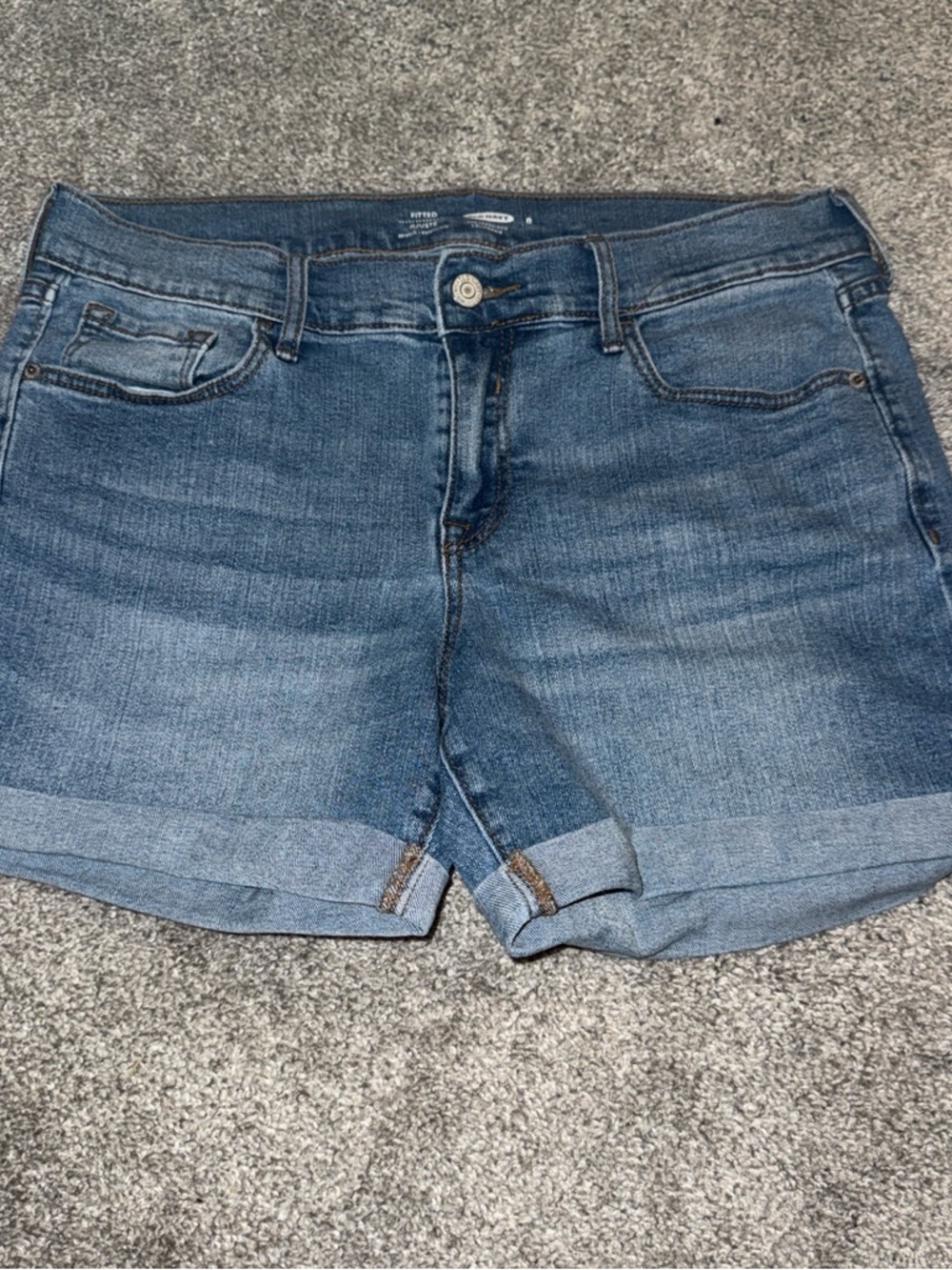 Old Navy Medium Wash Denim Roll-Cuff Shorts
